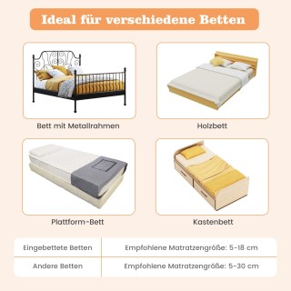 Costway Πτυσσόμενο Κάγκελο Κρεβατιού με Ρυθμιζόμενους Ιμάντες 150 ... Costway Πτυσσόμενο Κάγκελο Κρεβατιού με Ρυθμιζόμενους Ιμάντες 150 ...