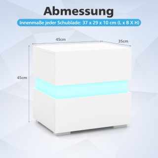 Costway Σετ 2 Κομοδίνων LED με 2 Συρτάρια Λευκός Υψηλής Γυαλάδας 4... Costway Σετ 2 Κομοδίνων LED με 2 Συρτάρια Λευκός Υψηλής Γυαλάδας 4...