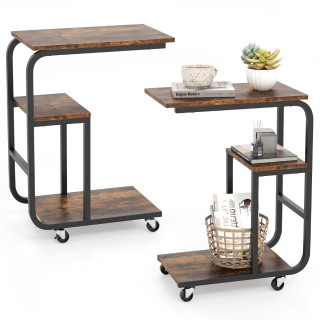 Πολυλειτουργικό βοηθητικό τραπέζι C-σχήματος  με 3 επιπέδων αποθηκε...