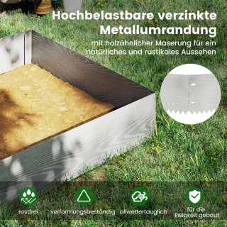 Costway  Υπερυψωμένο Παρτέρι με πάνελ από Γαλβανισμένο Μέταλλο Βαρέ...