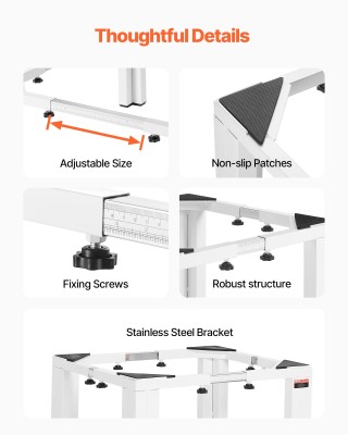 VEVOR Βάση Πλυντηρίου και Στεγνωτηρίου, Λευκή, 305mm Ύψος, Ρυθμιζόμ...