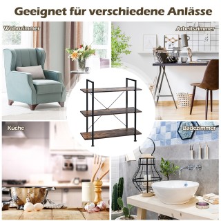 Costway Πολυλειτουργική Ραφιέρα 3 Επιπέδων με Ρετρό Βιομηχανικό Σχ... Costway Πολυλειτουργική Ραφιέρα 3 Επιπέδων με Ρετρό Βιομηχανικό Σχ...