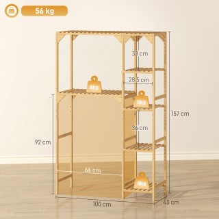 HOMCOM Ντουλάπα Πάνω από το Πλυντήριο με 7 Ράφια και Ρυθμιζόμενο Χώ...