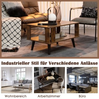 Costway  Μικρό Τραπεζάκι Σαλονιού με Βιομηχανικό Σχεδιασμό και Αποθ...