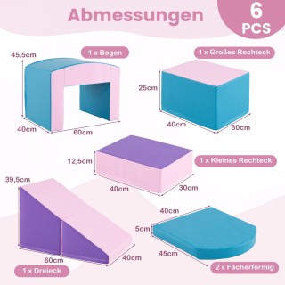 Costway Σετ Αναρρίχησης Αφρού 6 Τεμαχίων για Νήπια με Πολύχρωμο Σχε...