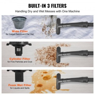 VEVOR Υγρού/Ξηρού Σκούπα 10L 2 HP με Ακροφύσια Κίτρινη SYGSZKXCQ10... VEVOR Υγρού/Ξηρού Σκούπα 10L 2 HP με Ακροφύσια Κίτρινη SYGSZKXCQ10...