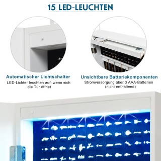 Costway Πολυτελής Κρεμαστός Καθρέπτης Κοσμηματοθήκης με LED Φωτισμ... Costway Πολυτελής Κρεμαστός Καθρέπτης Κοσμηματοθήκης με LED Φωτισμ...