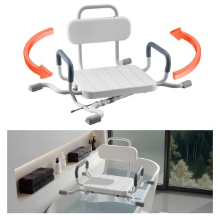 VEVOR Περιστρεφόμενη Καρέκλα Ντους με Μπράτσα και Πλάτη, Κάθισμα Μπ...