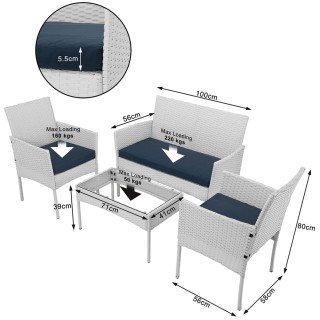 BAKAJI Σετ Σαλονάκι Πλήρες Καναπές Πολυθρόνες Τραπεζάκι Πολυ Ρατάν... BAKAJI Σετ Σαλονάκι Πλήρες Καναπές Πολυθρόνες Τραπεζάκι Πολυ Ρατάν...