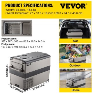 Φορητό Μικρό Ψυγείο Αυτοκινήτου VEVOR 45L 12V AC/DC BX-YSSCZBXSH-C... Φορητό Μικρό Ψυγείο Αυτοκινήτου VEVOR 45L 12V AC/DC BX-YSSCZBXSH-C...