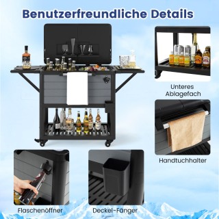 Costway Καρότσι Σερβιρίσματος με Πλαϊνά Ράφια, Ανοιχτήρι & Κρεμάστρ... Costway Καρότσι Σερβιρίσματος με Πλαϊνά Ράφια, Ανοιχτήρι & Κρεμάστρ...