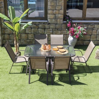 Galileo Καρέκλα εξωτερικού χώρου με μπράτσα από χάλυβα άνθρακα, PVC...