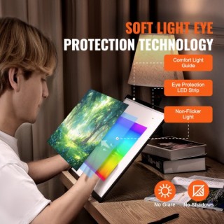 VEVOR Πίνακας Φωτισμού LED A3 με Τροφοδοσία USB και Ρυθμιζόμενη Φωτ...