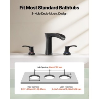 VEVOR Σετ Μπαταρίας Μπανιέρας 3 Οπών Νεροκουρτίνα σε Αντικέ Μπρονζέ... VEVOR Σετ Μπαταρίας Μπανιέρας 3 Οπών Νεροκουρτίνα σε Αντικέ Μπρονζέ...