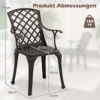 Costway Σετ 2 Καρεκλών Τραπεζαρίας από Χυτό Αλουμίνιο για Εξωτερικ... Costway Σετ 2 Καρεκλών Τραπεζαρίας από Χυτό Αλουμίνιο για Εξωτερικ...