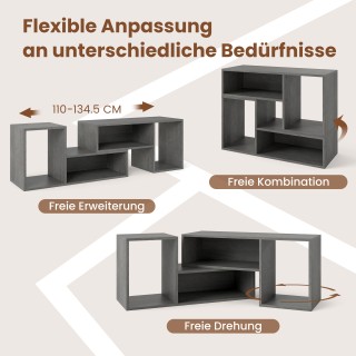 Costway Γκρι Τηλεοπτική Σύνθεση 2 τεμ. για Τηλεοράσεις έως 60 ίντσε...