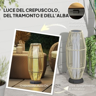 Outsunny Λάμπα Κήπου LED, Ø26x72 εκ., Γκρι B30-065V00GY