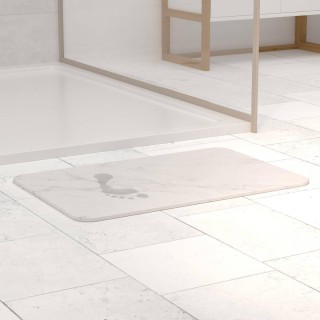 5FIVE Simply smart Πατάκι Μπάνιου Λευκό με Εφέ Μαρμάρου Γρήγορο Στέ...