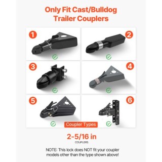 VEVOR Κλειδαριά Κουμπώματος Τρέιλερ 2-5/16 για Cast/Bulldog Συζεύκτ... VEVOR Κλειδαριά Κουμπώματος Τρέιλερ 2-5/16 για Cast/Bulldog Συζεύκτ...