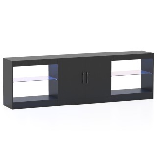 Costway Πολυλειτουργική Τηλεοπτική Βάση με LED Φωτισμό & Ρυθμιζόμεν...