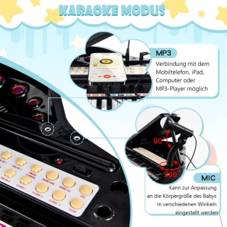 Costway Παιδικό Πιάνο με 31 Πλήκτρα & Σκαμπό, Φορητό Παιχνιδόπιανο ...