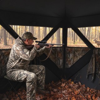 Costway Φορητό Καμουφλαρισμένο Popup Κυνηγετικό Σκηνικό 140x140x176...