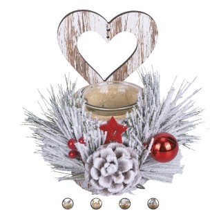 Galileo Χριστουγεννιάτικη βάση κεριών από ξύλο λεύκας Santas House ...