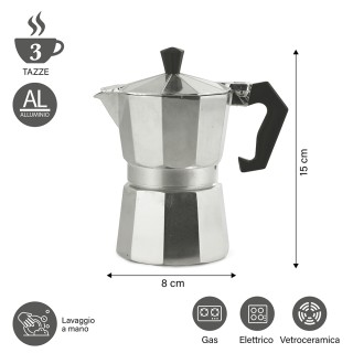 Galileo Παραδοσιακή Καφετιέρα Morning SChef από Αλουμινίου για 3 Φλ...