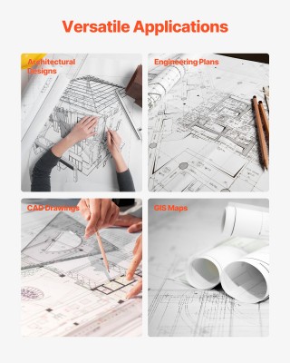 VEVOR Ρολά Χαρτιού Πλότερ 609.6 mm x 91.4 m για Σχέδια CAD KFDYZ2IN... VEVOR Ρολά Χαρτιού Πλότερ 609.6 mm x 91.4 m για Σχέδια CAD KFDYZ2IN...