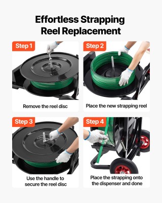 VEVOR Καροτσάκι Σφράγισης Ανθεκτικό, Κατάλληλο για Πυρήνα 20.3/40.6...