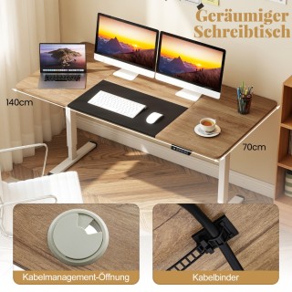 Costway Ηλεκτρικό Εργονομικό Γραφείο Ρυθμιζόμενου Ύψους 140 x 70 εκ... Costway Ηλεκτρικό Εργονομικό Γραφείο Ρυθμιζόμενου Ύψους 140 x 70 εκ...