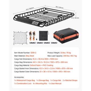 VEVOR Βάση Φόρτωσης Οροφής 51 x 36 x 4.1 in - Κατόπιν Λεπτομερειών ...