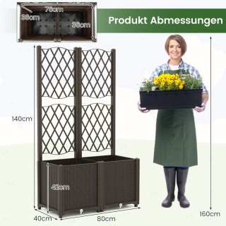 Costway Ζαρντινιέρα με Πέργκολα για Αναρριχώμενα Φυτά 80x40x140 εκ....