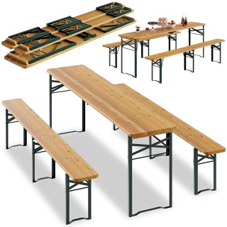 BAKAJI Σετ Μπυραρίας με 2 Πάγκους και Πτυσσόμενο Τραπέζι Εργονομική...