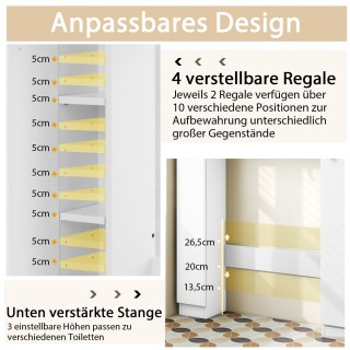 Costway Λευκό Ντουλάπι Μπάνιου με 2 Ανοιχτά Ράφια & 4 Ρυθμιζόμενα Ρ... Costway Λευκό Ντουλάπι Μπάνιου με 2 Ανοιχτά Ράφια & 4 Ρυθμιζόμενα Ρ...