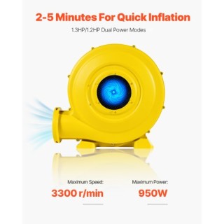 VEVOR  Φυσητήρας Φουσκωτού 950W 1.2&1.3HP Εμπορικής Χρήσης  QMFJ750...