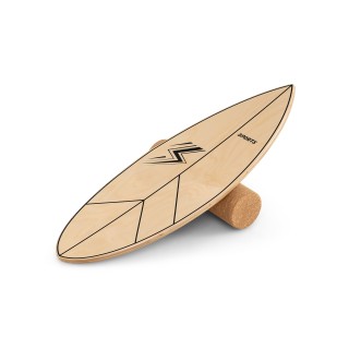 Costway Ξύλινη σανίδα ισορροπίας με σταθεροποιημένο ρολό φελλού από...