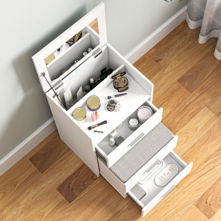 HOMCOM Ξύλινο Τραπέζι Μακιγιάζ με Ανακλινόμενο Καθρέφτη, 2 Συρτάρι... HOMCOM Ξύλινο Τραπέζι Μακιγιάζ με Ανακλινόμενο Καθρέφτη, 2 Συρτάρι...