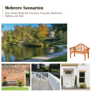 Costway  Πτυσσόμενο Ξύλινο Παγκάκι Εξωτερικού Χώρου από Ευκάλυπτο O...