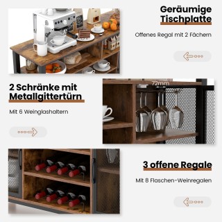 Costway Πλαϊνή Σύνθεση με 2 Μεταλλικές Πόρτες & Ανοικτά Ράφια & Κρα... Costway Πλαϊνή Σύνθεση με 2 Μεταλλικές Πόρτες & Ανοικτά Ράφια & Κρα...