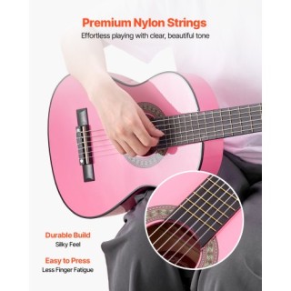 VEVOR Ροζ Κλασική Κιθάρα 780 mm για Αρχάριους με Θήκη, Ζώνη, Τούνερ... VEVOR Ροζ Κλασική Κιθάρα 780 mm για Αρχάριους με Θήκη, Ζώνη, Τούνερ...