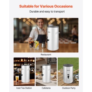 VEVOR Διανομέας Παγωμένου Τσαγιού 4 Γαλόνια/15L από Ανοξείδωτο Ατσά... VEVOR Διανομέας Παγωμένου Τσαγιού 4 Γαλόνια/15L από Ανοξείδωτο Ατσά...