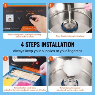 Μηχανή Μαλλιού της Γριάς VEVOR, 1000W, Μπλε TSMHTJLSHGZMER9XVV2 Μηχανή Μαλλιού της Γριάς VEVOR, 1000W, Μπλε TSMHTJLSHGZMER9XVV2