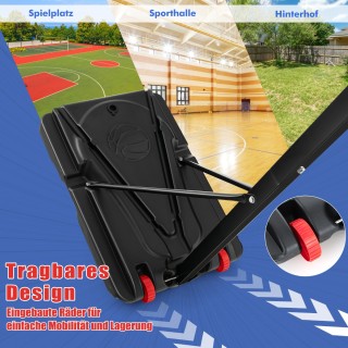 Costway Ρυθμιζόμενη Μπασκέτα 105-260 cm με Βάση & 2 Ρόδες SP38237