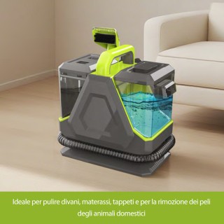 BAKAJI Φορητό Καθαριστικό 550W με Διπλή Δεξαμενή και 3 Εξαρτήματα γ...