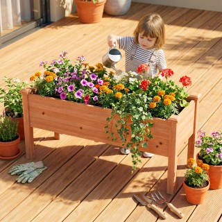 Costway Υψωμένο Κρεβάτι Κήπου από Ξύλο για Παιδιά, 120 x 43,5 x 51 ... Costway Υψωμένο Κρεβάτι Κήπου από Ξύλο για Παιδιά, 120 x 43,5 x 51 ...