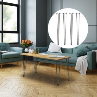 Σετ 4 Μαύρα Πόδια Τραπεζιού VEVOR Hairpin 36 (Φορτίο 880lbs) για Έπ...