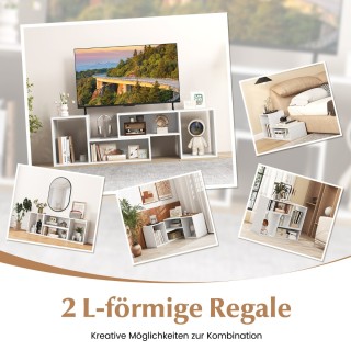 Costway Πολυλειτουργικό Έπιπλο Τηλεόρασης με Ρυθμιζόμενα L-Σχήματος... Costway Πολυλειτουργικό Έπιπλο Τηλεόρασης με Ρυθμιζόμενα L-Σχήματος...