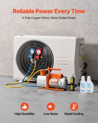 VEVOR Σετ Κενού Αντλίας & Μετρητή για Κλιματιστικά Αυτοκινήτου, Διπ... VEVOR Σετ Κενού Αντλίας & Μετρητή για Κλιματιστικά Αυτοκινήτου, Διπ...