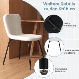 Costway  Σετ 4 Μοντέρνες Καρέκλες Τραπεζαρίας με Βελούδινο Κάθισμα ...